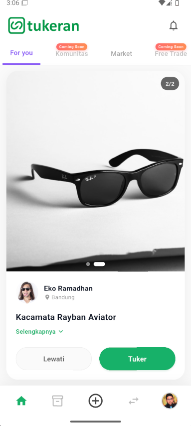 Tukeran App Screenshot 1